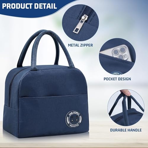 Image of Milton Lunch Bag Office Tiffin Bags for Men Women Kids | Insulated Hot Cold Travel Lunch Bag | for Lunch Tiffin Box & Bottle | for Office & School - Pack of 2 (Blue & Pink)
