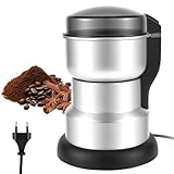 Elektrische Kaffeemühle, 300 W, One-Press-Kaffeemühle mit Edelstahlklingen, transparenter Deckel, tragbar, für Bohnen, Gewürze, Kräuter