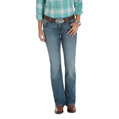 Wrangler Women's Retro Mae Mid Rise Stretch Boot Cut Jean, Carson, 13W x 36L