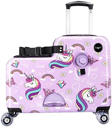 Younglingz Lil Flyer 20" kid ride on suitcase child stroller spinner luggage (Glam)