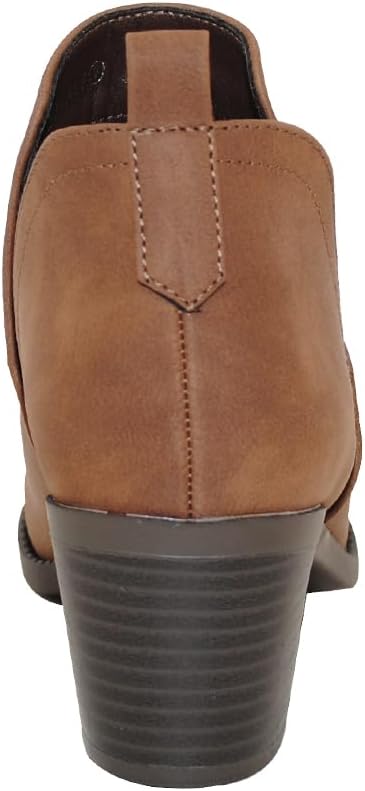 TRENDSUP Ankle Boots for Women Chelsea Square Toe Chunky Low Heel Booties Comfortable Slip on Short Boots