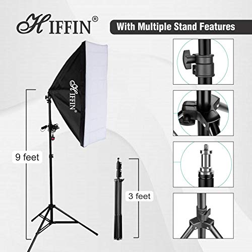 HIFFIN® PRO Quadlux Mark II Softbox Lighting Kit Double, Led Still & Video Light with AC Power, YouTube Shooting, Videography, Portrait, Product Photography, Soft Box Studio Interview Equipment