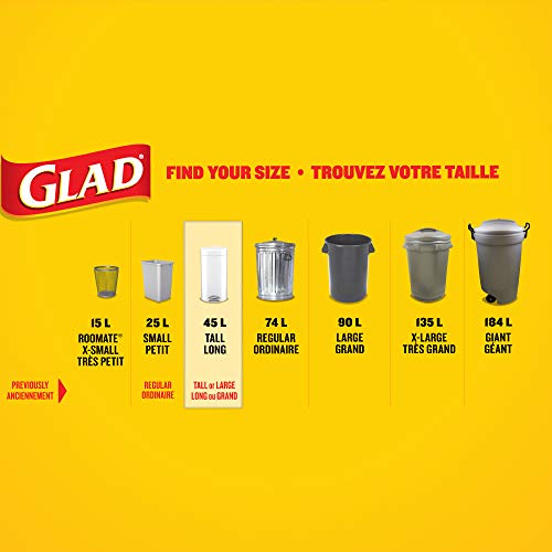 Glad White Garbage Bags - Tall 45 Litres - Unscented, 60 Trash Bags, Made in Canada of Global Components by Glad - Image 4