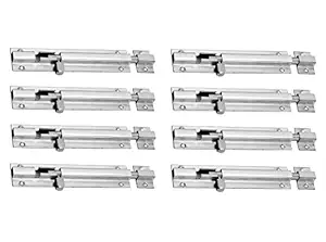 WSKART Classic Stainless Steel Tower Latch Bolt 4 Inch for Door and Window Fittings 8 Pcs Hardware; Latch; DS302-008