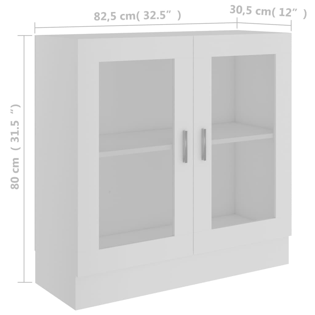 Bücherregale mit 2 Glastüren, Bücherschrank Display Lagerregal Lagerregal Aktenschrank für Wohnzimmer Schlafzimmer Büro - Weiß - 80cm H