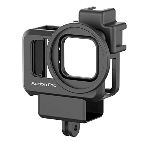 Action Pro Ulanzi Vlogging Plastic Protective Frame Mount Compatible with GoPro Hero 9 10 Black with Dual Cold Shoe Mount