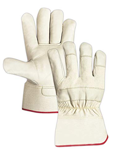 Magid Glove & Safety W5000L Cow Grain Leather Palm Gloves, Large, Natural (Pack of 12)