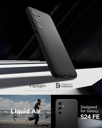 Image of Spigen for Galaxy S24 FE Case, Liquid Air [No Magnet Ring] [Military-Grade Protection] - Matte Black