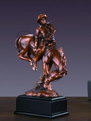 Estatua de Vaquero con Caballo en Bronce miniatura 2