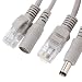 Omquot RJ45+DC-Ethernet-CCTV-Kabel mit Stromverlängerung für IP-Kameras, NVR-System, 10 Mbit/s, 100 Mbit/s, für den Innen- und Außenbereich, Kunststoff, Schwarz, 5 M (10M)