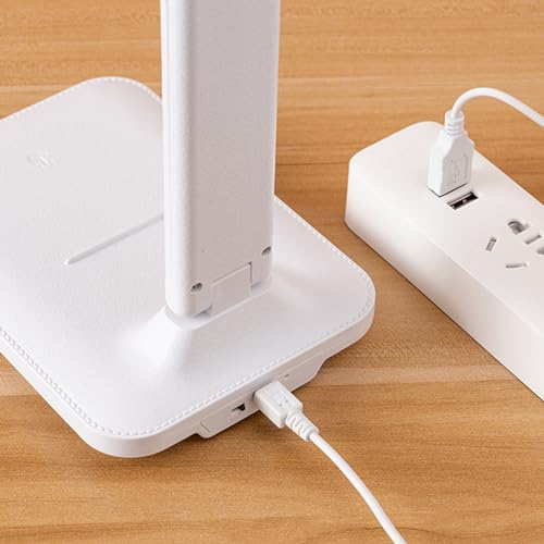 Marhynchus Lámpara de Escritorio LED, Lámpara de Mesa Plegable para el Cuidado de los Ojos con Puerto de Carga USB, 3 Temperaturas de Color, Brillo Ajustable de 10 W para (L (13x7x2,6 cm/5,1x2,8x1 - imagen 5