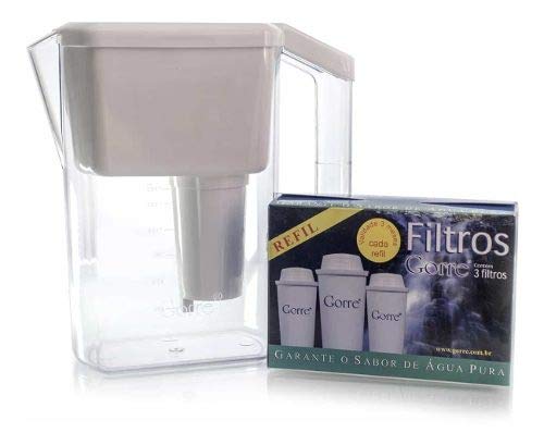 Jarra Magnética Gorre Água Alcalina + Kit C/ 3 Filtros