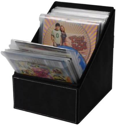 Atlantic Media Sleeve Storage Bin - Leatherette Front, Quality Stitching and includes 36 Sleeves for CDs, DVDs and Video Games