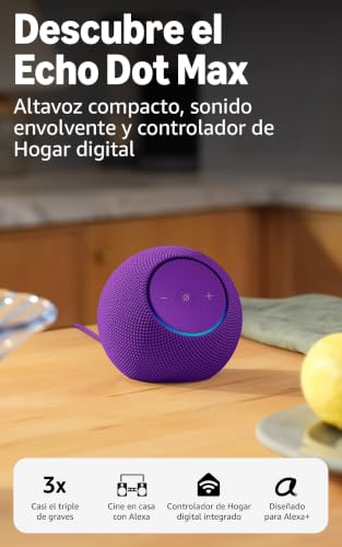 Miniatura 2 de Amazon Echo Dot Max (última generación): altavoz con sonido envolvente y controlador de Hogar digital integrado, Amatista, con Acceso Anticipado a Alexa+