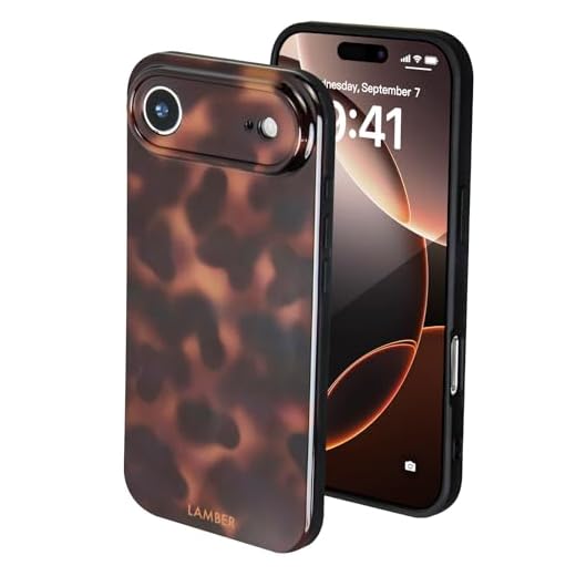 for iPhone 17 Air Case, Amber Pattern Leopard Full Camera Protective Slim Shockproof Cool Trendy Aesthetic - Brown Tortoise Shell
