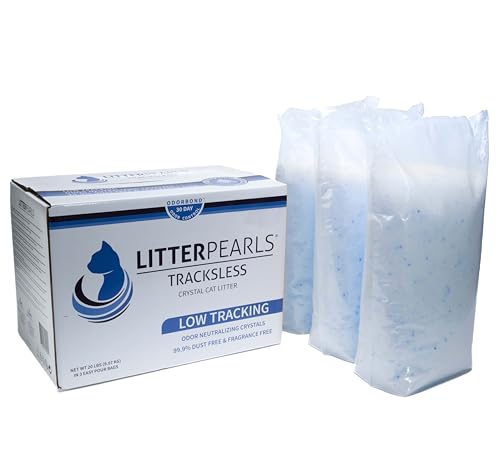 Litter Pearls Tracksless Unscented Non-Clumping Crystal Cat Litter with Odorbond, 20 Pounds