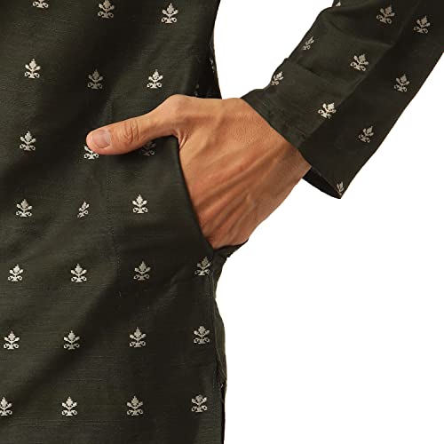 Image of SOJANYA (Since 1958 Men's Pure Cotton Sequined Embroidred Kurta - Perfect for Festivals & Functions