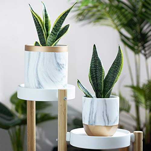 POTEY-053801-Ceramic-Planter-Flowerpots-6-48-inch-Modern-Decorative-Plant-Pot-Containers-for-Aloe-Plants-Flower-Home-Decor-IndoorMarble-PatternedPlant-NOT-Included