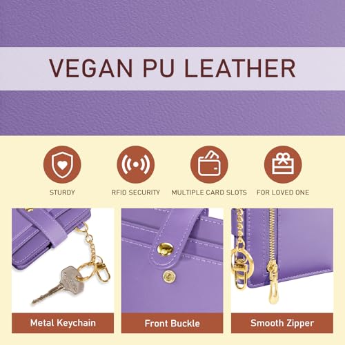 Image of Jogjam Purple Rfid Women Wallet, Small Slim Thin Compact Credit Card Holder