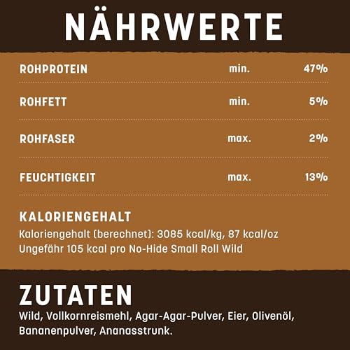 Earth Animal No Hide Small Leckerli mit Wildgeschmack, natürlich, ohne Rohhaut; Langlebige Leckerli für Hunde – Leckerli für Hunde Kleiner Rassen (2 Kausnacks für Hunde)