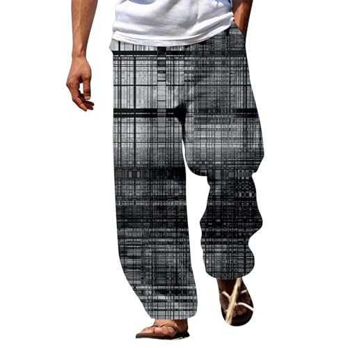 MJGkhiy Pantalones de hombre de verano elegantes ligeros casuales Sweatpants pantalones casuales cintura elástica elegante regular fit pantalones cordón pantalones de playa pantalones hombre elegantes