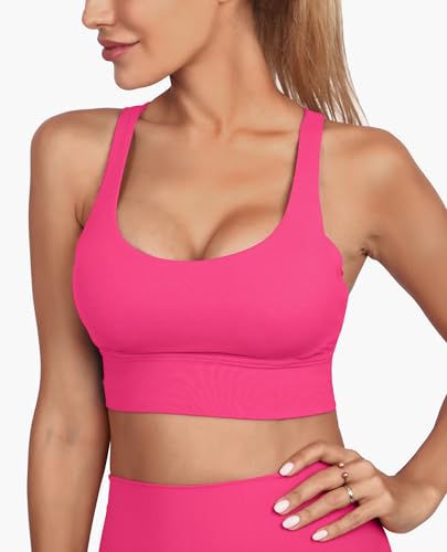 Image of Grace Form Strappy Sports Bra for Women Padded Push Up Sport Bra Athletic Running Workout Bra Yoga Bra