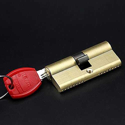Door Lock Cylinder,Door Lock with Key,Door Cylinder Hardware Biased Lock 65-110MM Cylinder AB Key Entrance Brass Door Lock Lengthened(Color:80(40-40)) (Color:90((Size : 85(37.5 47.5))