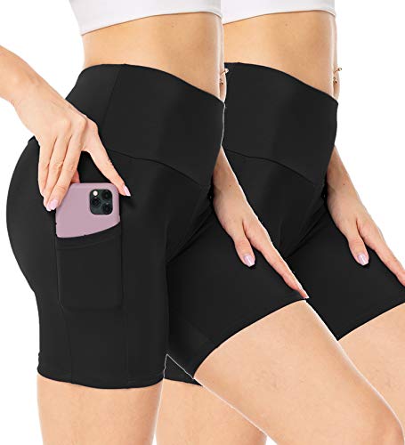 SWOMOG Women High Waist Yoga Shorts Workout Biker Shorts Running