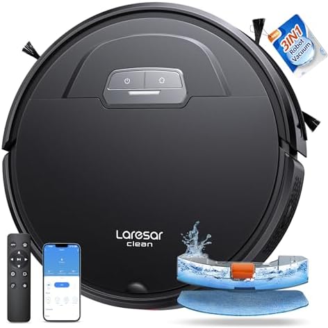 Laresar Clean Robot Vacuum Cleaner with Mop, 4500Pa Strong Suctio...