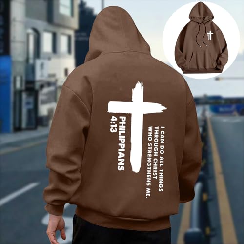 Hoodies For Men Cross Graphic Drawstring Long Sleeve Warm Pullovers Winter Comfortable Casual Hoodie With Pocket2