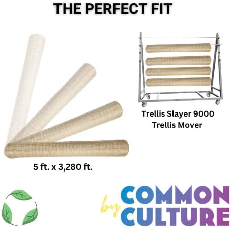 Common Culture Bio Trellis Netting Bulk Roll | 5 ft x 3,280 ft with 3.5-Inch Squares | Heavy-Duty Plant Support for Gardening, Climbing Plants, and Hydroponics | UV Resistant, Durable, Easy to Install
