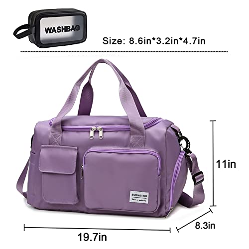 Small Gym Bag For Women, Waterproof Travel Duffle Bag Carry On Weekender Bag With Shoe Compartment & Wet Pocket, Gym Tote Bag For Travel, Workout, Sport #TOP2