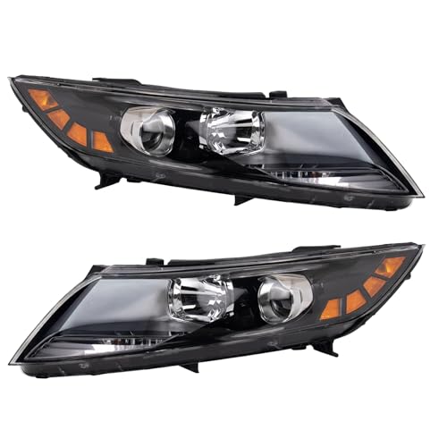 Image of TRQ Headlight Assembly Set Driver & Passenger Side KI2502157 KI2503157 Compatible with 2012-2013 Kia Optima