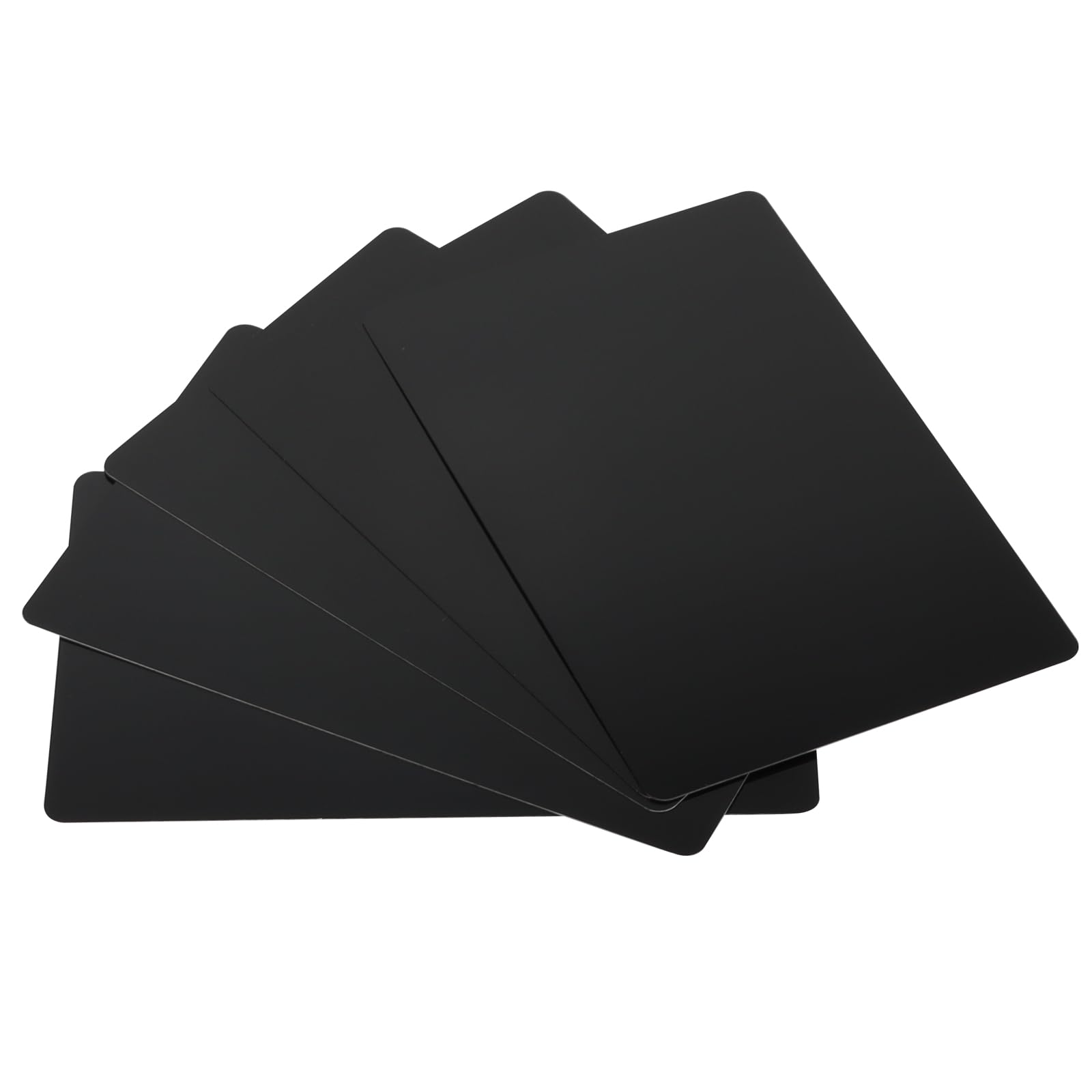 100 Stück Metall Visitenkarte Schwarz, 8.6x5.4cm, 0.45mm Dick Aluminium Rohlinge, Metall Karten Namenskarte Lasermarkierung Graviertes Business Card, Wasserfestes Aluminium für Büro, Office