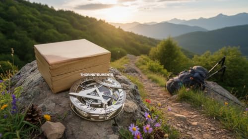Brújula Reloj de Sol Náutica con Caja de Teak miniatura 4