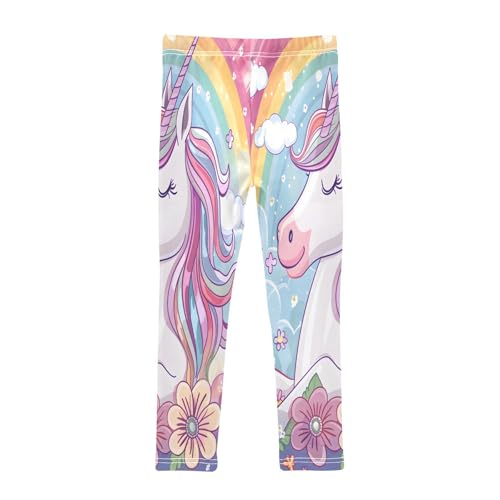 Toddler Girls Leggings Printed Yoga Pants Leggings Unicorn and Flowers Clouds for Kids2