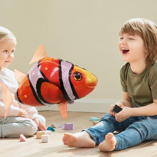 Poisson clown télécommandé résistant pour animer une fête sans risque de ballon cassé