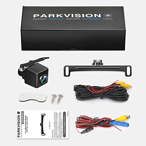 Image of PARKVISION Backup View Camera for Cars Metal Hidden Bracket,160 Adjustable Angles License Plate Mount Rear View Camera,HD 720P for DC12V Vehicle SUV Pickup Truck RV Van Camper Bus