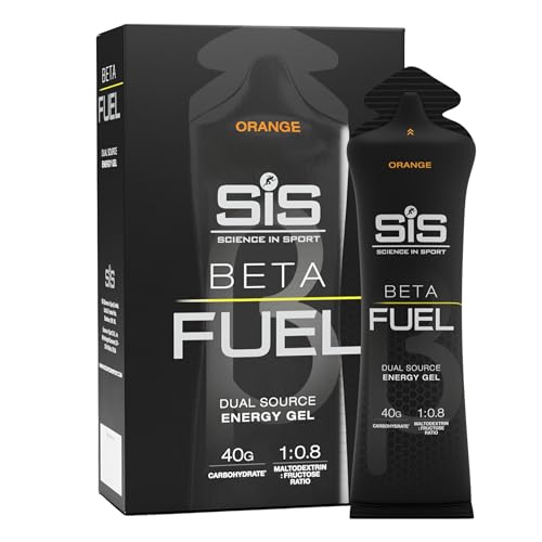 Science in Sport BETA Fuel Gel - Dual-Source Energy Gel - Isotonic Gel - Fast-Absorbing Carbohydrate Energy - Sports Nutrition - Easy on Stomach - Portable - Orange Flavor - 6-Pack