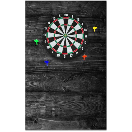 Hahafelt 36 x 24 x 0.5 Inch Felt Wood Grain Dart Board Wall Protectors Square Dart Board Backing Tiles Dartboard Backboard Cork Backboards Alternative (Black Grain Black)