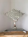 aluminiumschale grill  villa-lilla Lebensbaum & Schale Alu Silber Schmuckständer Schmuckbaum Deko Schmuck Baum Höhe: 40cm