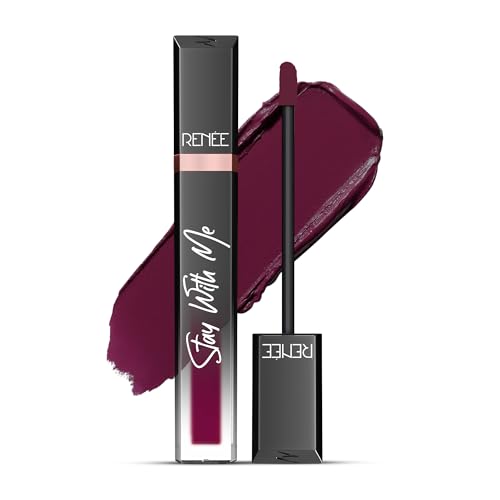 Image of RENEE Stay With Me Matte Transferproof Liquid Lipstick- Thirst of Wine | Waterproof & Smudge-proof | Bold Pigment, Lightweight & Long-lasting | With Hyaluronic Acid & Vitamin E | 6 ml