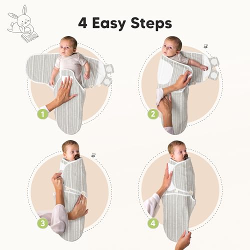 Image of KeaBabies 3-Pack Swaddles for Newborns, Girls, Boys with Hats - Organic Soft Baby Sleep Sacks, Breathable Baby Swaddle 3-6 Months Beanies Set, Premie Infant Sleep Sack 0-3 Months (Prairie)