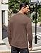 COOFANDY Mens Half Turtleneck T-Shirts Basic Thermal Shirts Casual Slim Fit Lightweight Underwear Tee Winter Fall Brown