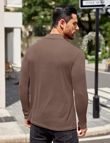 COOFANDY Mens Mock Turtleneck T-Shirts Long Sleeve Solid Color Tees Shirts Basic Casual Slim Fit Pullover T Shirts4