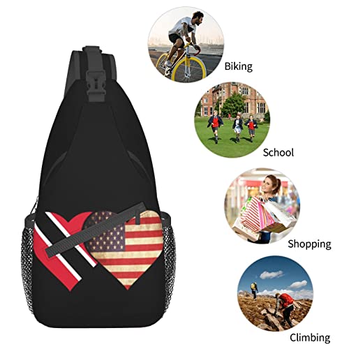 Mochila bandolera unisex con bandera Cuba y EE.UU. miniatura 7