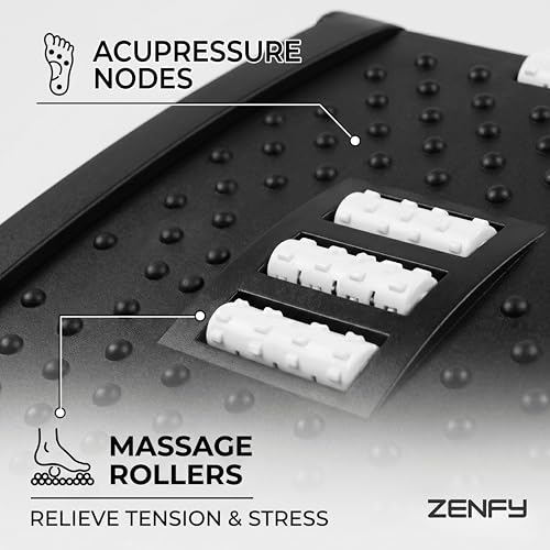 Image of Adjustable Foot Rest for Office Chair with Massage Surface & Rollers | 6 Level Height Adjustment | Ergonomic Footrest | Relieves Leg Fatigue & Back Pain | Anti-Skid Base | Office, Study Desk & Home Use