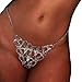 Women Sexy Rhinstone Underwear Thong Panties Tassel Heart Pendant Crystal Waist Chain Thong Bikini Festival G String Jewelry