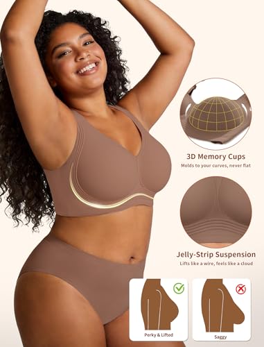 Image of Jelly Push Up Bra for Women Wireless Comfortable Seamless Full Coverage Bra