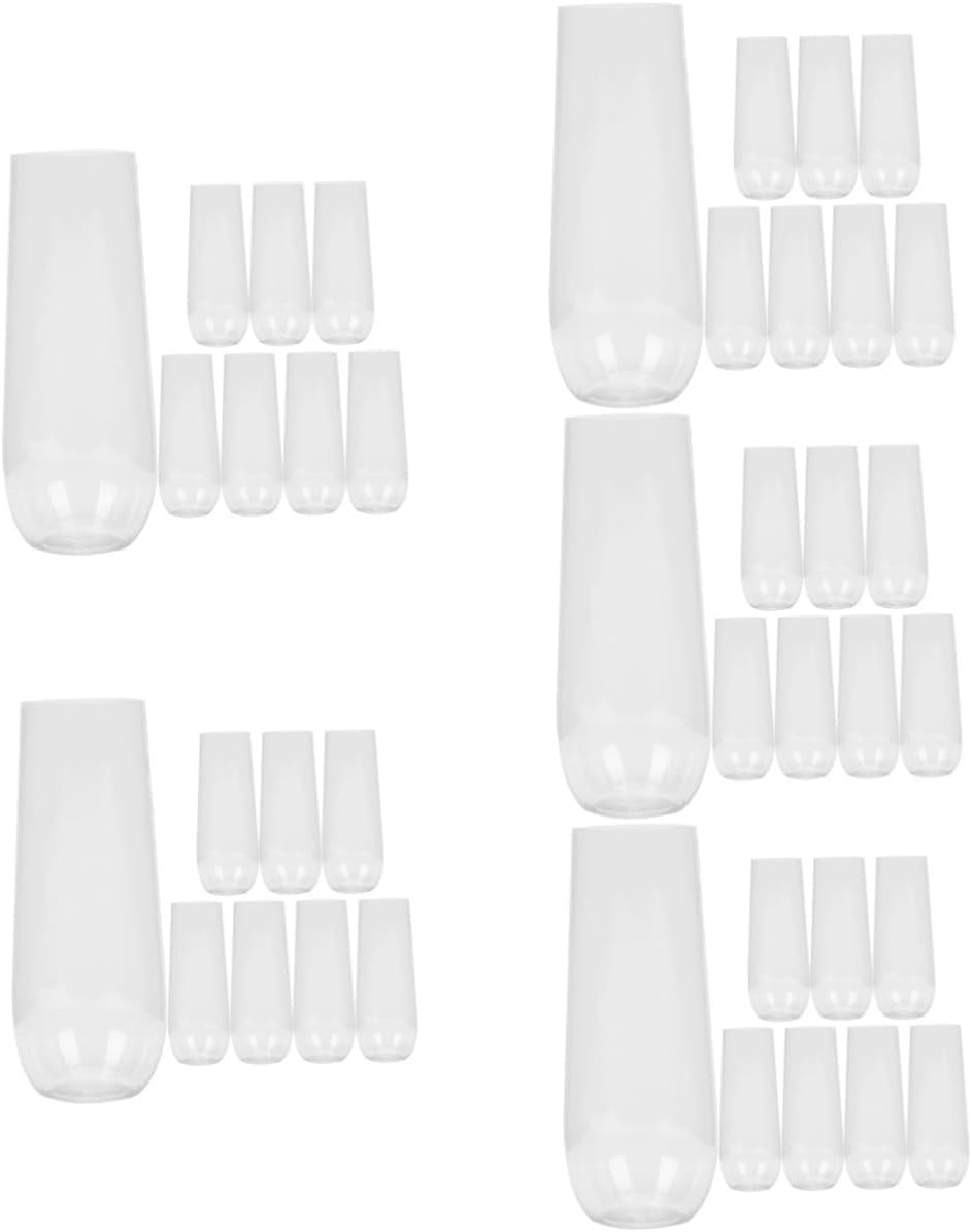 40pcs Multi-use Plastic Cocktail Cups Unbreakable Whiskey Party Tumblers for Bars Events Home Use Elegant Lightweight Design for Drinks Juice More